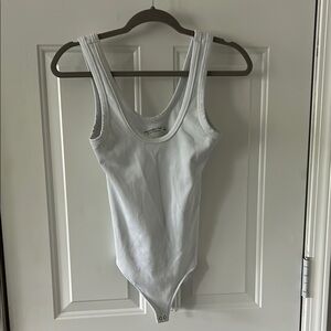 Abercrombie & Fitch White Scoop Neck Bodysuit